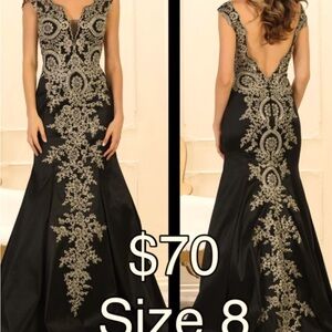 Black and Gold Evening Gown